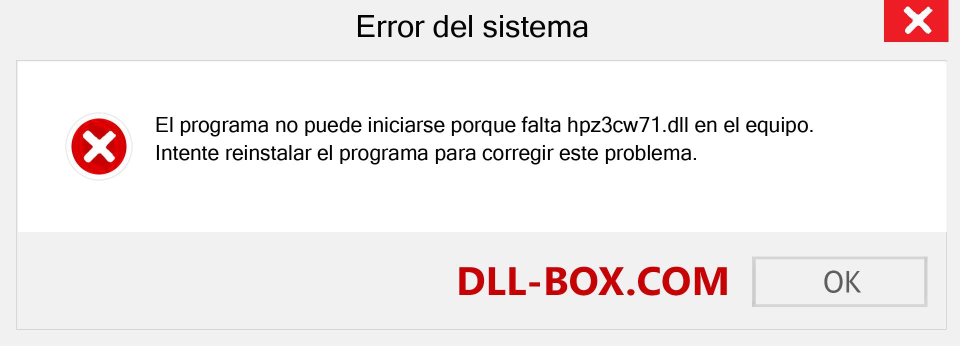 ¿Falta el archivo hpz3cw71.dll ?. Descargar para Windows 7, 8, 10 - Corregir hpz3cw71 dll Missing Error en Windows, fotos, imágenes