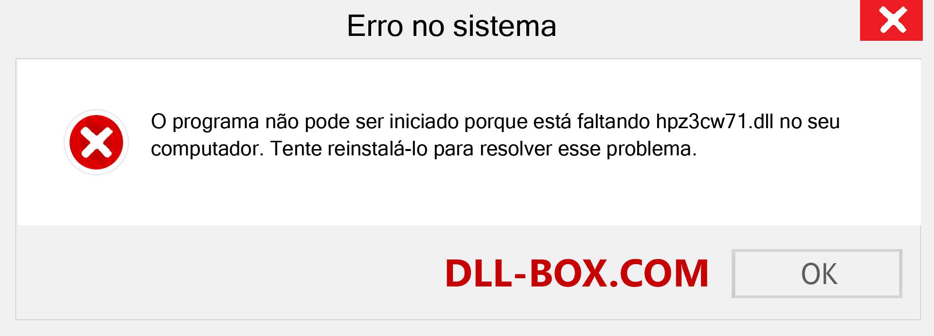 Arquivo hpz3cw71.dll ausente ?. Download para Windows 7, 8, 10 - Correção de erro ausente hpz3cw71 dll no Windows, fotos, imagens